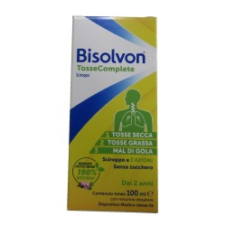 Bisolvon Tosse Complete Sciroppo 100ml senza zucchero glutine e lattosio per tosse efficace