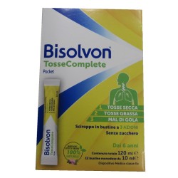 Bisolvon Tosse Complete Pocket Sciroppo 12 Bustine senza zucchero glutine e lattosio