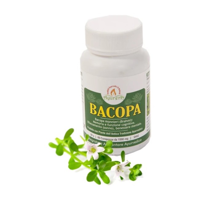 Bliss Ayurveda Ayurera Bacopa 60 Compresse - Integratore per memoria e concentrazione Bliss Ayurveda Ayurera Bacopa 60 Compresse - Integratore per memoria e concentrazione