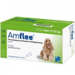 Amflee Soluzione Spot-On antiparassitario per cani taglia media 10-20 kg - 3 pipette