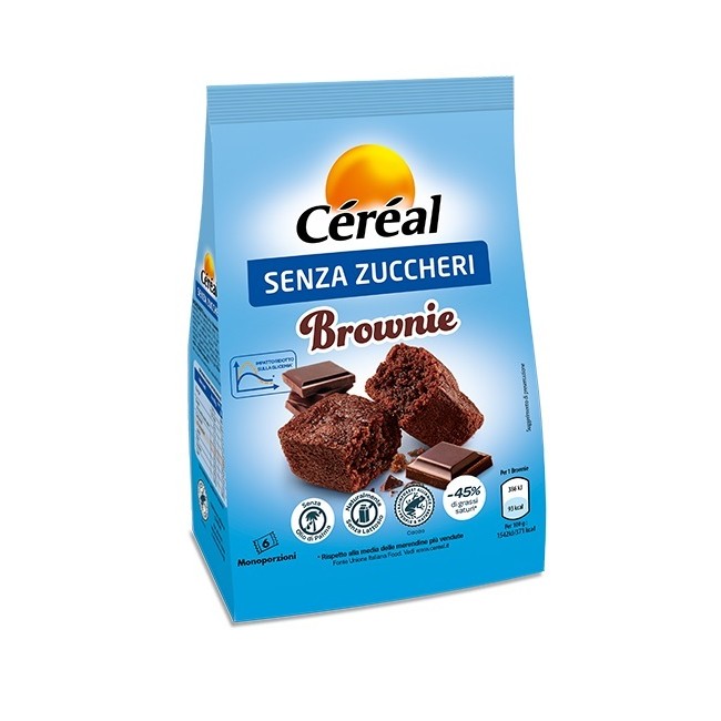 Cereal Brownie Senza Zucchero e Lattosio 6 Pezzi da 25g Nutrition & Santè Snack Salutare Cereal Brownie Senza Zucchero e Lattosio 6 Pezzi da 25g Nutrition & Santè Snack Salutare