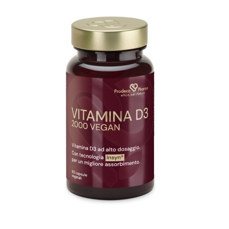 Vitamina D3 2000 UI Vegan Prodeco Pharma per il benessere di ossa e sistema immunitario Vitamina D3 2000 UI Vegan Prodeco Pharma per il benessere di ossa e sistema immunitario