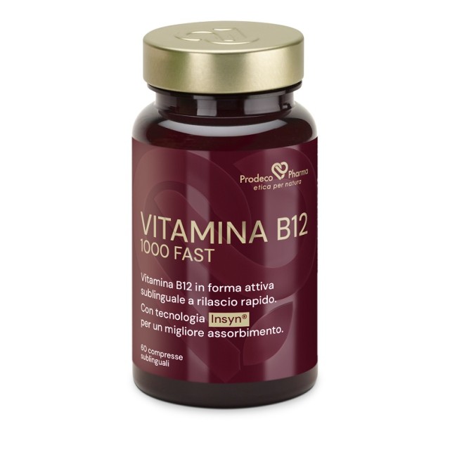 Vitamina B12 1000 Fast sublinguale per energia e benessere quotidiano Prodeco Pharma Vitamina B12 1000 Fast sublinguale per energia e benessere quotidiano Prodeco Pharma