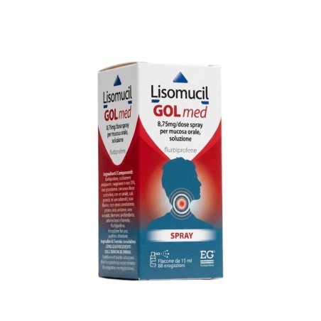 Lisomucilgolmed Spray Flurbiprofene 8,75mg per mal di gola e infiammazioni orali Lisomucilgolmed Spray Flurbiprofene 8,75mg per mal di gola e infiammazioni orali