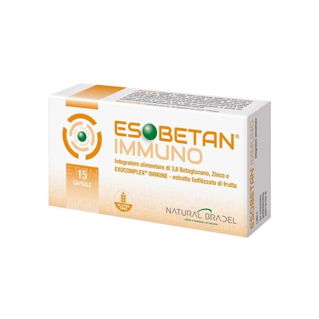 Natural Bradel Esobetan Immuno 15 Capsule per il supporto delle difese immunitarie naturali Natural Bradel Esobetan Immuno 15 Capsule per il supporto delle difese immunitarie naturali