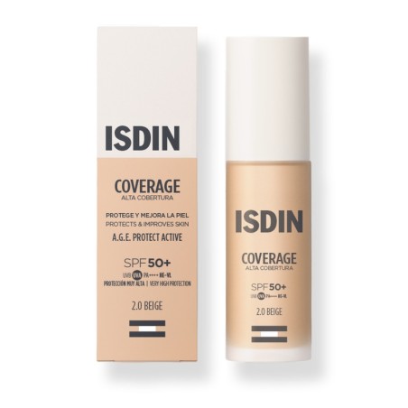 Fondotinta Isdin Coverage SPF50+ protezione solare e copertura perfetta in un solo gesto Fondotinta Isdin Coverage SPF50+ protezione solare e copertura perfetta in un solo gesto