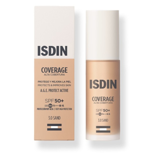 Fondotinta Isdin Coverage Sand SPF50+ protezione solare molto alta per pelle perfetta Fondotinta Isdin Coverage Sand SPF50+ protezione solare molto alta per pelle perfetta