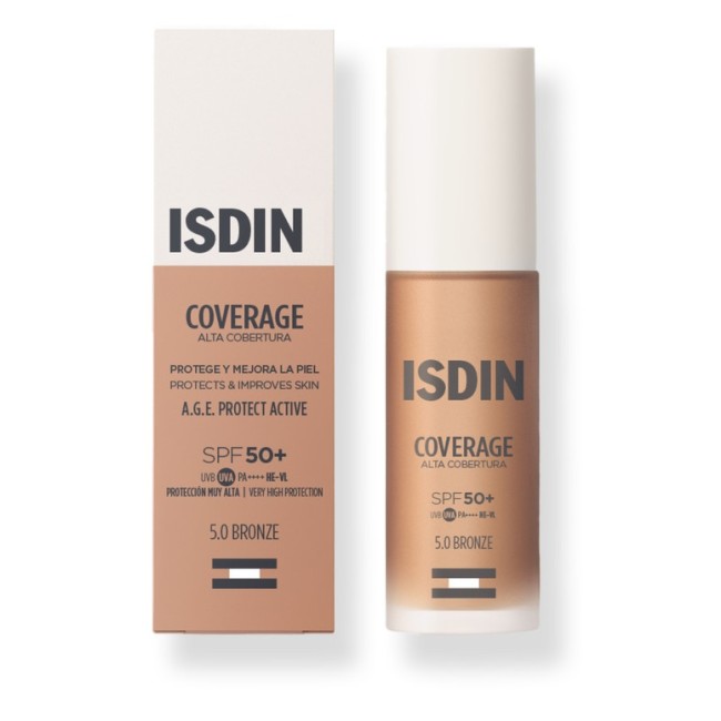 Fondotinta Isdin Coverage Bronze SPF50+ protezione solare molto alta per pelle perfetta Fondotinta Isdin Coverage Bronze SPF50+ protezione solare molto alta per pelle perfetta