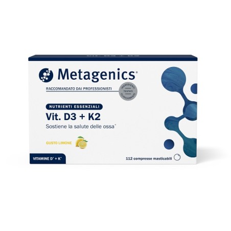 Metagenics Vit D3+k2 112 Compresse Masticabili Con Edulcoranti Gusto Limone Senza Glutine Senza Lattosio