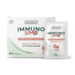 Immuno Bimbi Salugea 30 bustine gusto fragola ciliegia per difese immunitarie bambini
