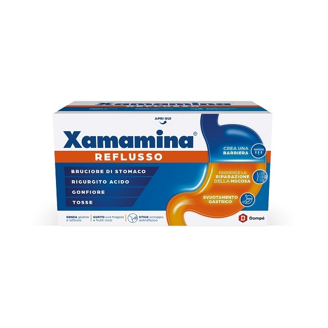 Xamamina Reflusso stick gusto frutti rossi per il benessere gastrico senza glutine e lattosio Xamamina Reflusso stick gusto frutti rossi per il benessere gastrico senza glutine e lattosio