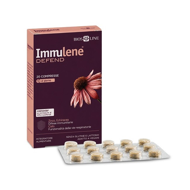 Immulene Defend 20 compresse per le difese immunitarie senza glutine e lattosio Immulene Defend 20 compresse per le difese immunitarie senza glutine e lattosio