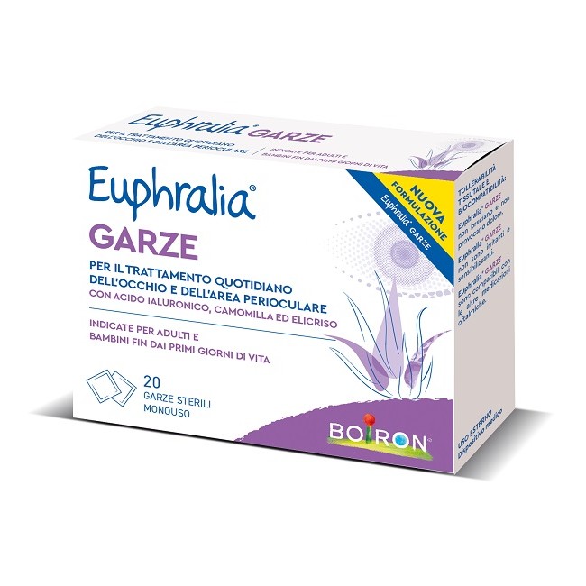 Garze oftalmiche sterili Boiron Euphralia per igiene e benessere degli occhi Garze oftalmiche sterili Boiron Euphralia per igiene e benessere degli occhi