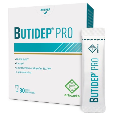 Erbozeta Butidep Pro 30 stick orosolubili per il benessere quotidiano senza glutine