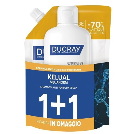 Ducray Kelual Squanorm Kit Forfora Secca 400 Ml 1+1 Ricarica In Omaggio