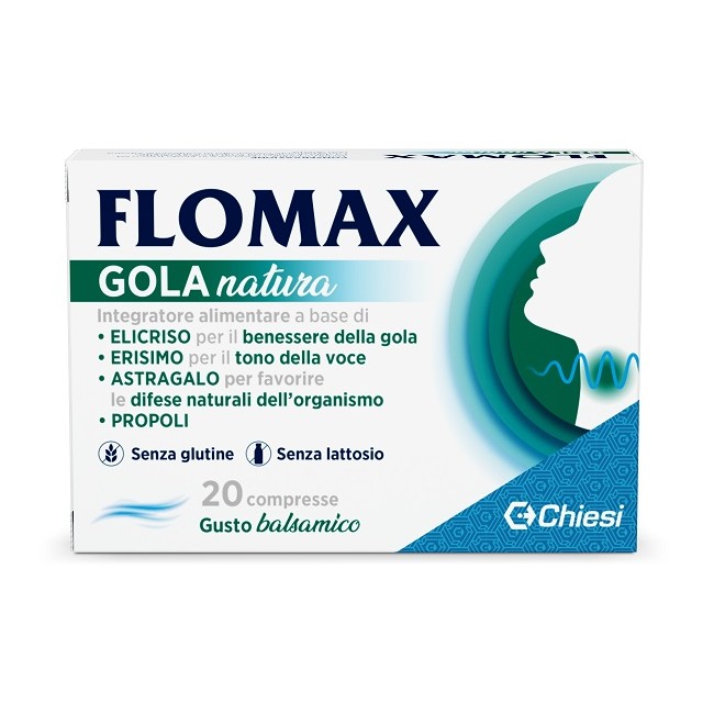 Chiesi Farmaceutici Flomax Gola Natura Balsamico 20 Compresse Con Edulcoranti Senza Glutine E Lattosio