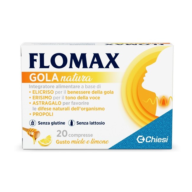 Chiesi Farmaceutici Flomax Gola Natura Miele Limone 20 Compresse Con Edulcoranti Senza Glutine E Lattosio