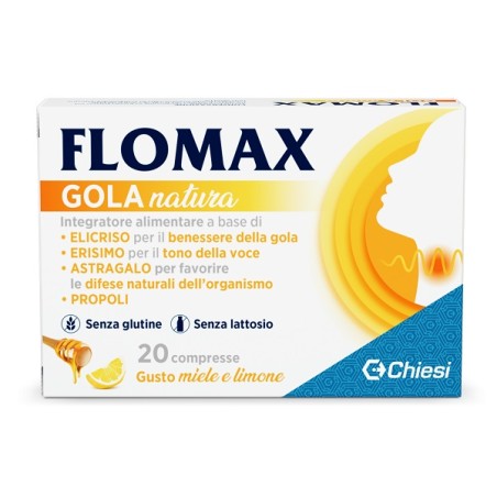 Chiesi Farmaceutici Flomax Gola Natura Miele Limone 20 Compresse Con Edulcoranti Senza Glutine E Lattosio