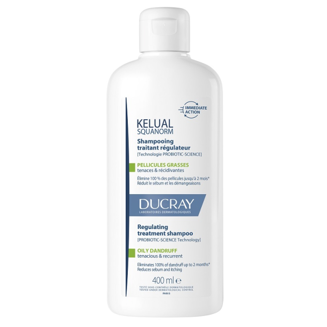 Ducray Kelual Squanorm Shampoo Trattante Regolatore Forfora Grassa 400 Ml