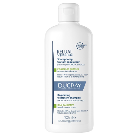 Ducray Kelual Squanorm Shampoo Trattante Regolatore Forfora Grassa 400 Ml