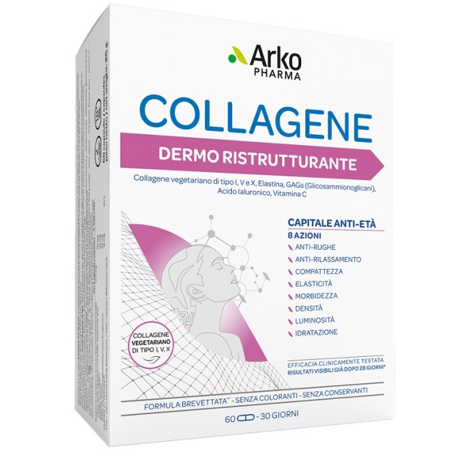 Arkopharma Collagene Dermo Ristrutturante per pelle elastica e giovane 60 capsule Arkopharma Collagene Dermo Ristrutturante per pelle elastica e giovane 60 capsule