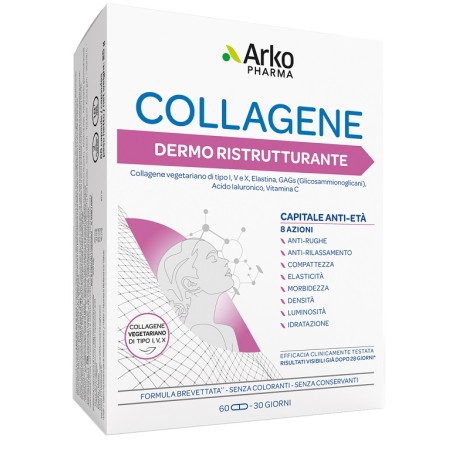 Arkopharma Collagene Dermo Ristrutturante per pelle elastica e giovane 60 capsule Arkopharma Collagene Dermo Ristrutturante per pelle elastica e giovane 60 capsule