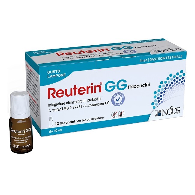 Noos Reuterin GG flaconcini per il benessere intestinale senza glutine e lattosio Noos Reuterin GG flaconcini per il benessere intestinale senza glutine e lattosio