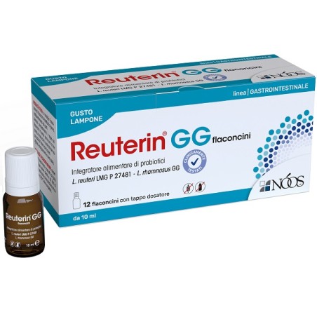 Noos Reuterin GG flaconcini per il benessere intestinale senza glutine e lattosio Noos Reuterin GG flaconcini per il benessere intestinale senza glutine e lattosio