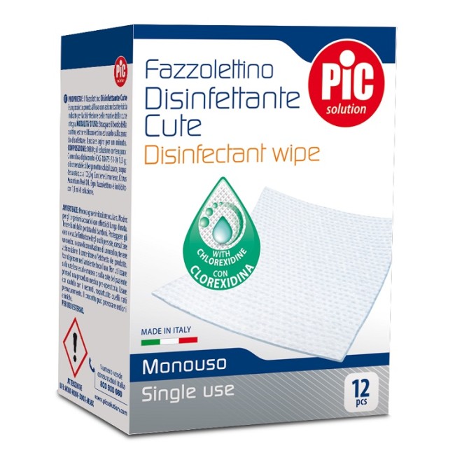 Pic Solution Fazzolettino Disinfettante Cute 12 Pezzi