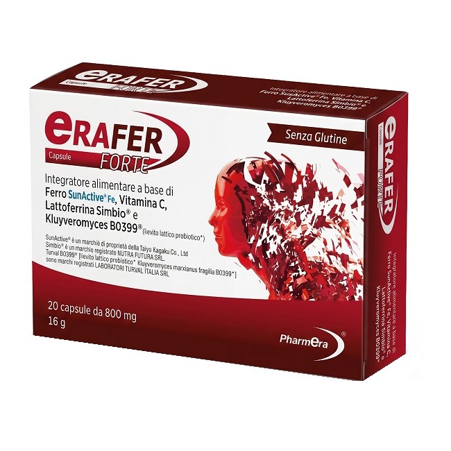 Pharmera Erafer Forte 20 Capsule 800 Mg Senza Glutine