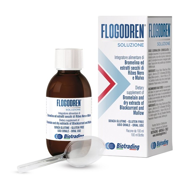 Biotrading Flogodren Soluzione 100ml drenante depurativa senza glutine per il benessere