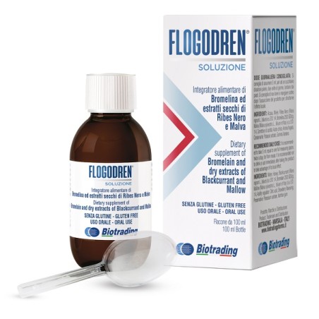 Biotrading Flogodren Soluzione 100ml drenante depurativa senza glutine per il benessere