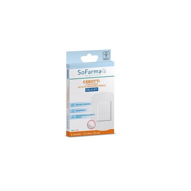 Cerotto Delicato So Farma Morra 7,5x10 cm per pelle sensibile confezione da 5 pezzi