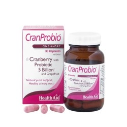 Integratore Cranprobio con mirtillo rosso e fermenti lattici per il benessere delle vie urinarie