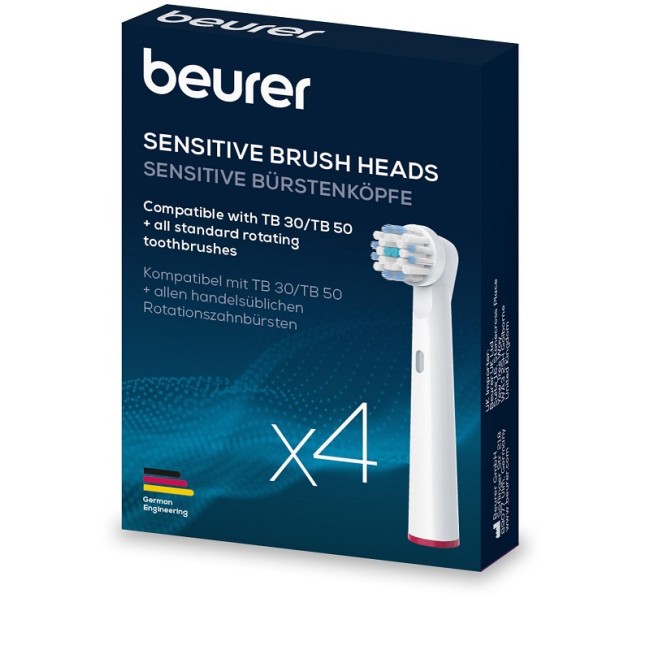 Testine Beurer TB Sensitive per spazzolini elettrici confezione da 4 pezzi ricambio originale Testine Beurer TB Sensitive per spazzolini elettrici confezione da 4 pezzi ricambio originale