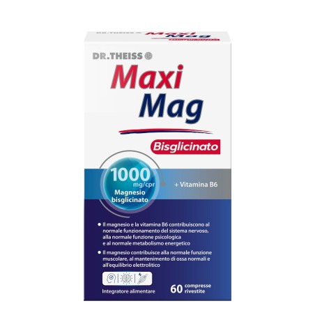 Maxi Mag Magnesio Bisglicinato 60 compresse per il benessere muscolare e nervoso quotidiano Maxi Mag Magnesio Bisglicinato 60 compresse per il benessere muscolare e nervoso quotidiano