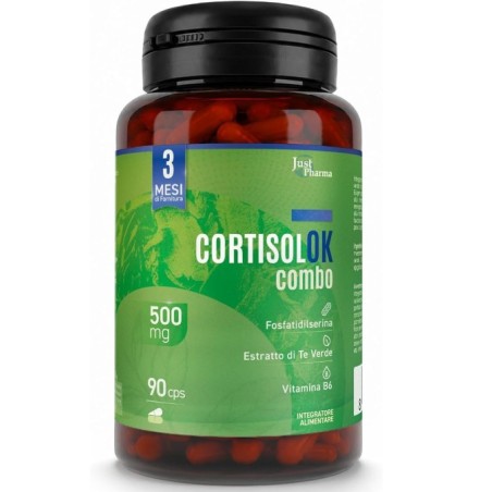 Just Pharma Cortisolok Combo 90 Capsule per il controllo del cortisolo senza glutine lattosio