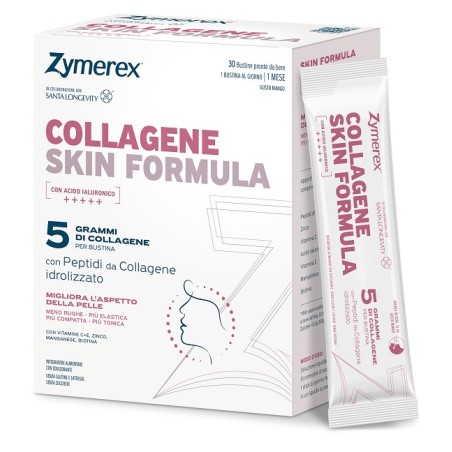 Wilco Farma Zymerex Collagene Skin Formula 30 Bustine Da 15 Ml Con Edulcorante Senza Glutine Senza Lattosio