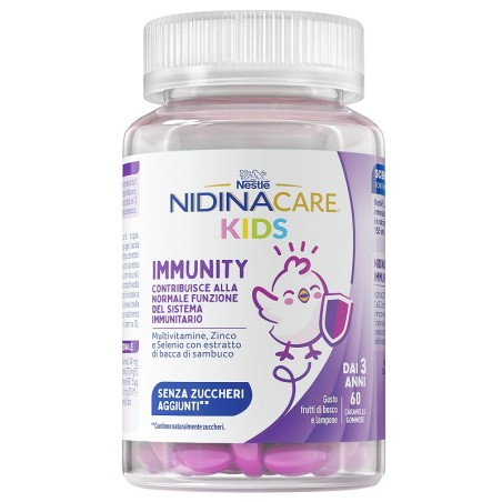 Nestlè Nidinacare Kids Immunity 60 Caramelle Gommose Gusto Frutti Di Bosco E Lampone Senza Zuccheri Aggiunti Senza Glutine Senz