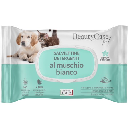 Silc Beautycase Pet Salviettine Detergenti Al Muschio Bianco Flow Pack 40 Pezzi