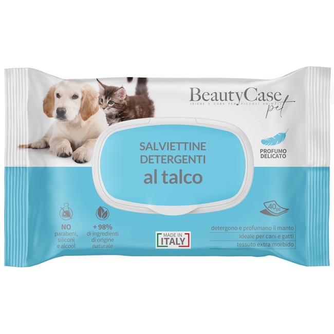 Silc Beautycase Pet Salviettine Detergenti Al Talco Flow Pack 40 Pezzi