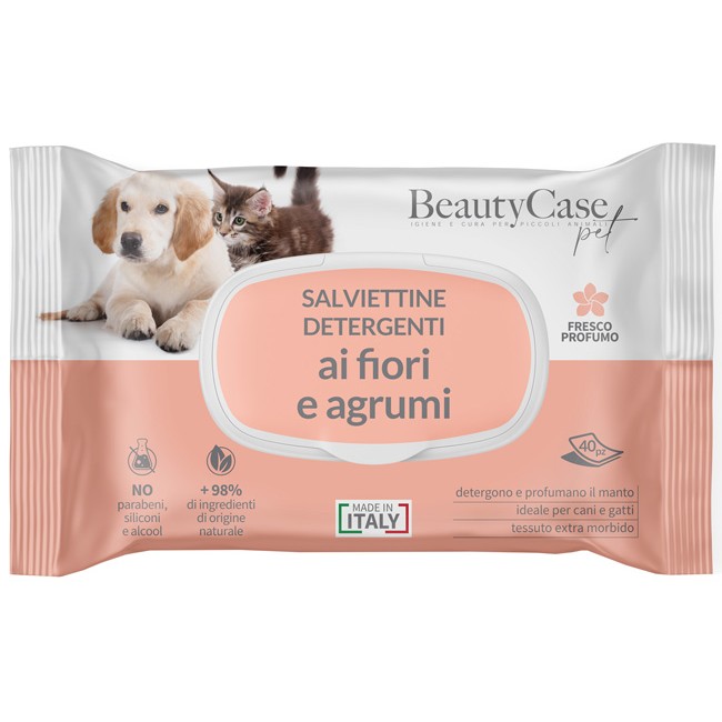 Silc Beautycase Pet Salviettine Detergenti Ai Fiori E Agrumi Flow Pack 40 Pezzi