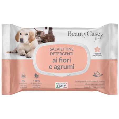 Silc Beautycase Pet Salviettine Detergenti Ai Fiori E Agrumi Flow Pack 40 Pezzi