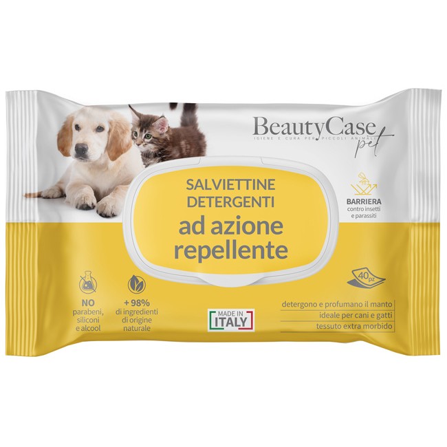 Silc Beautycase Pet Salviettine Detergenti Ad Azione Repellente Flow Pack 40 Pezzi