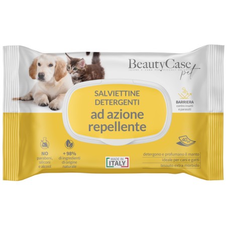 Silc Beautycase Pet Salviettine Detergenti Ad Azione Repellente Flow Pack 40 Pezzi