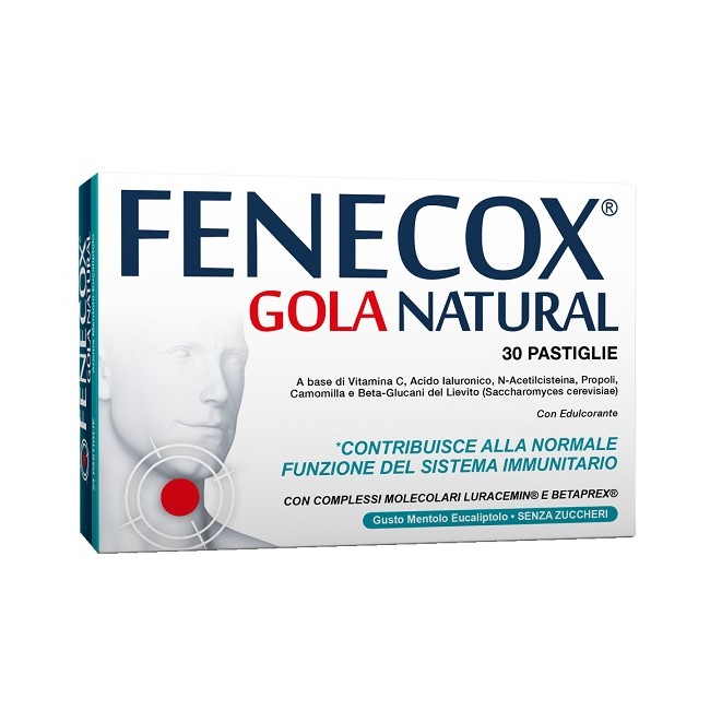 Fenecox Gola Natural 30 pastiglie mentolo eucaliptolo senza zuccheri per benessere della gola Fenecox Gola Natural 30 pastiglie mentolo eucaliptolo senza zuccheri per benessere della gola