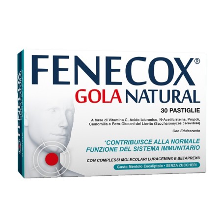 Fenecox Gola Natural 30 pastiglie mentolo eucaliptolo senza zuccheri per benessere della gola Fenecox Gola Natural 30 pastiglie mentolo eucaliptolo senza zuccheri per benessere della gola