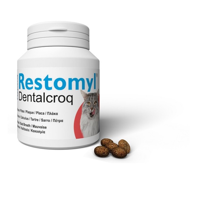 Restomyl Dentralcroq per gatti igiene orale e alito fresco 60g Innovet