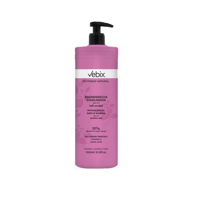 Vebix Phytamin Bagnodoccia Fisiologico 1000ml con dosatore pratico Vebix Phytamin Bagnodoccia Fisiologico 1000ml con dosatore pratico