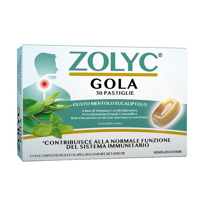 Shedir Pharma Zolyc Gola Mentolo Eucaliptolo 30 Pastiglie Con Edulcorante Senza Zuccheri Senza Glutine Naturalmente Privo Di Lat